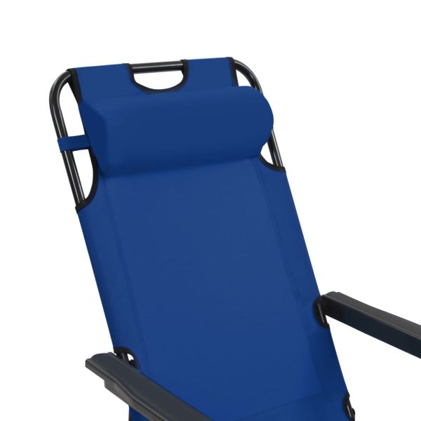 Folding Sun Loungers 2 pcs with Footrests Steel – Blue