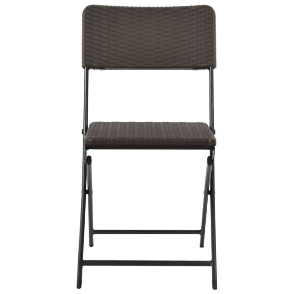 Folding Garden Chairs HDPE and Steel Brown – 2