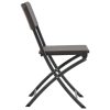 Folding Garden Chairs HDPE and Steel Brown – 2