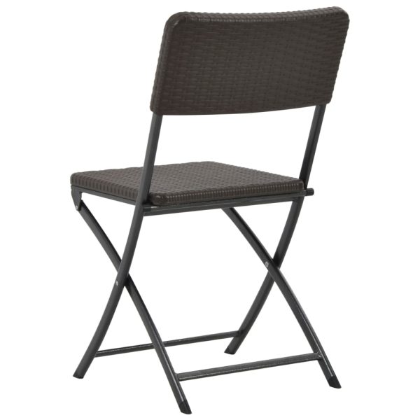 Folding Garden Chairs HDPE and Steel Brown – 2