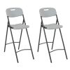 Folding Bar Chairs 2 pcs HDPE and Steel White