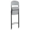 Folding Bar Chairs 2 pcs HDPE and Steel White