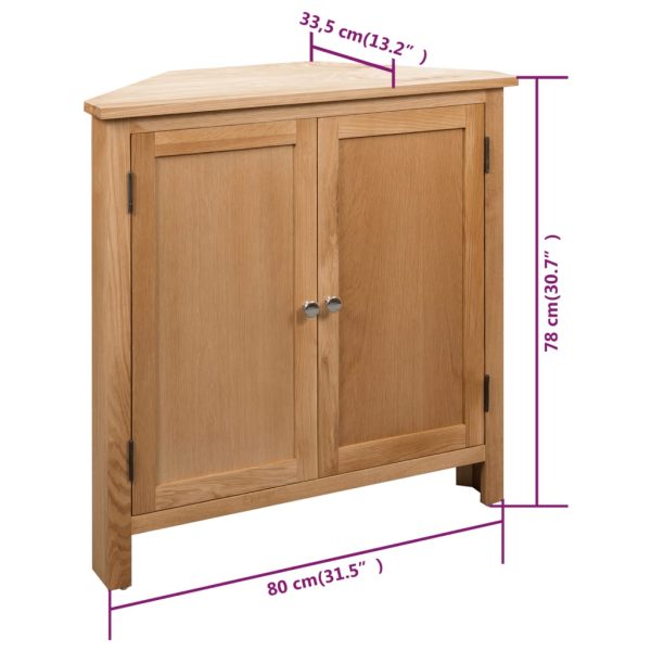 Corner Cabinet 80×33.5×78 cm Solid Wood – Brown