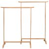 Clothes Racks 2 pcs Solid Oak Wood