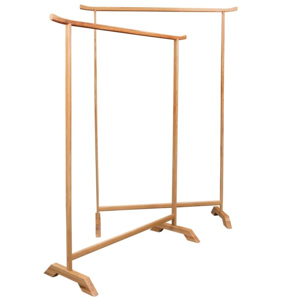 Clothes Racks 2 pcs Solid Oak Wood