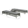 Sunloungers 2 pcs with Table Poly Rattan Grey