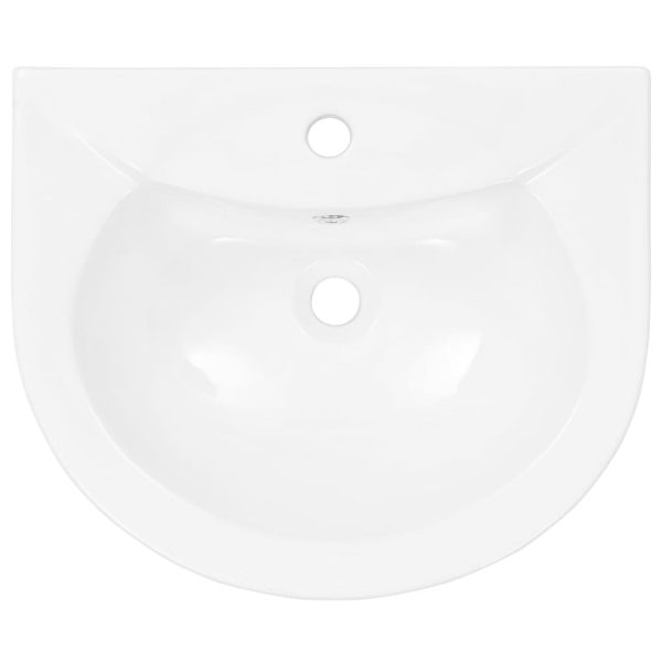 Freestanding Basin with Pedestal Ceramic White 520x440x190 mm