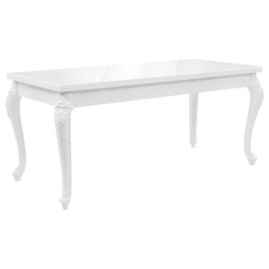 Dining Table 179x89x81 cm High Gloss White