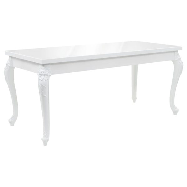 Dining Table 179x89x81 cm High Gloss White