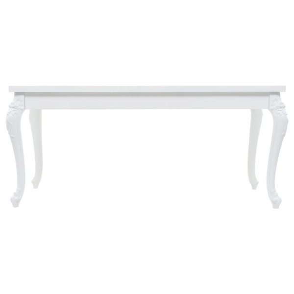 Dining Table 179x89x81 cm High Gloss White