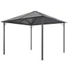 Gazebo with Roof Aluminium Black – 3×3 m