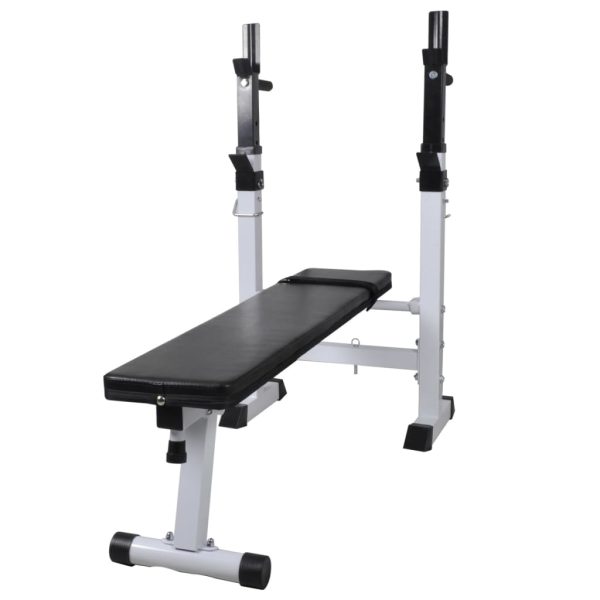 Workout Bench with Weight Rack Barbell and Dumbbell Set – 60.5 kg