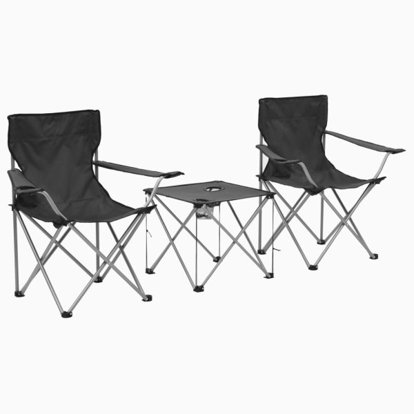 Camping Table and Chair Set 3 Pieces – Grey