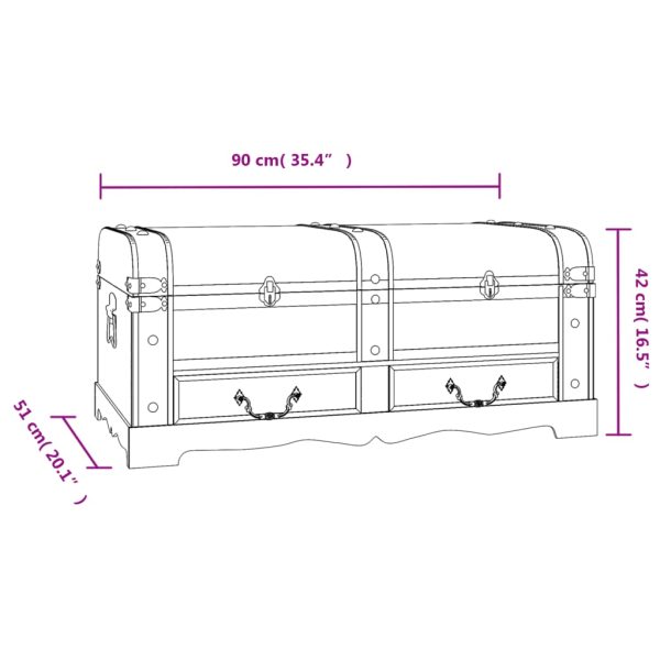 Treasure Chest Wood Brown 90x51x42 cm