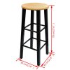 Bar Table and Stool Set 3 Pieces Wood and Steel