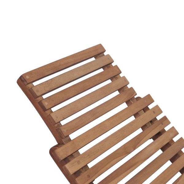 Folding Sun Lounger Solid Teak Wood – Without Table, 1