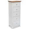 Tall Chest of Drawers 45x32x115 cm Solid Oak Wood