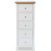 Tall Chest of Drawers 45x32x115 cm Solid Oak Wood