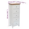 Tall Chest of Drawers 45x32x115 cm Solid Oak Wood