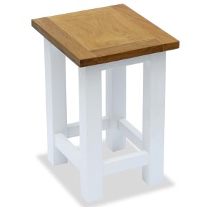 End Table 27x24x37 cm Solid Oak Wood