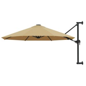 Wall-Mounted Parasol with Metal Pole 300 cm – Taupe