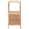 Bathroom Storage Cabinet Solid Walnut Wood 39.5×35.5×86 cm