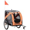 Dog Bike Trailer – Orange and Grey