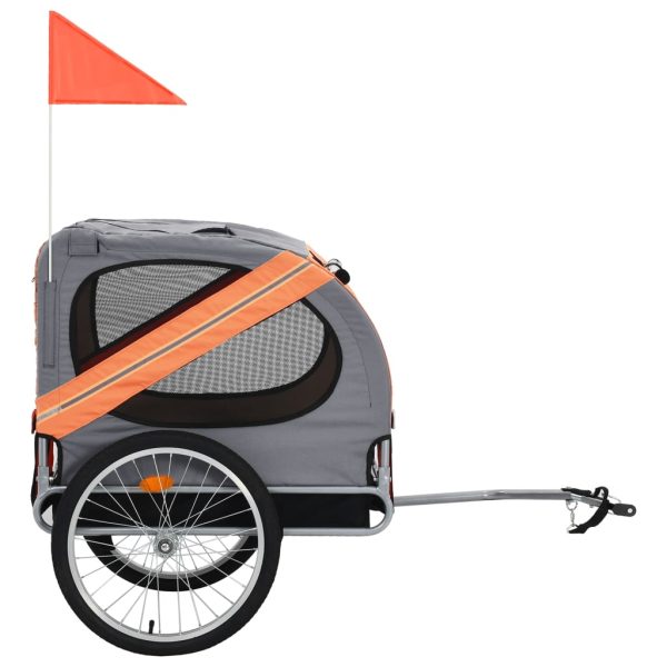 Dog Bike Trailer – Orange and Grey