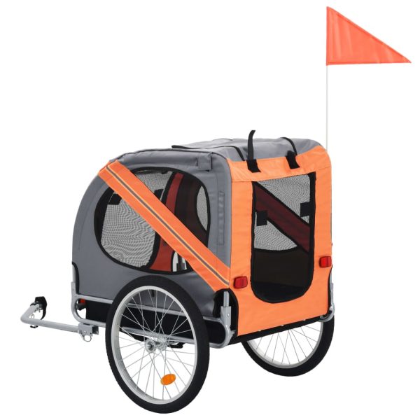 Dog Bike Trailer – Orange and Grey