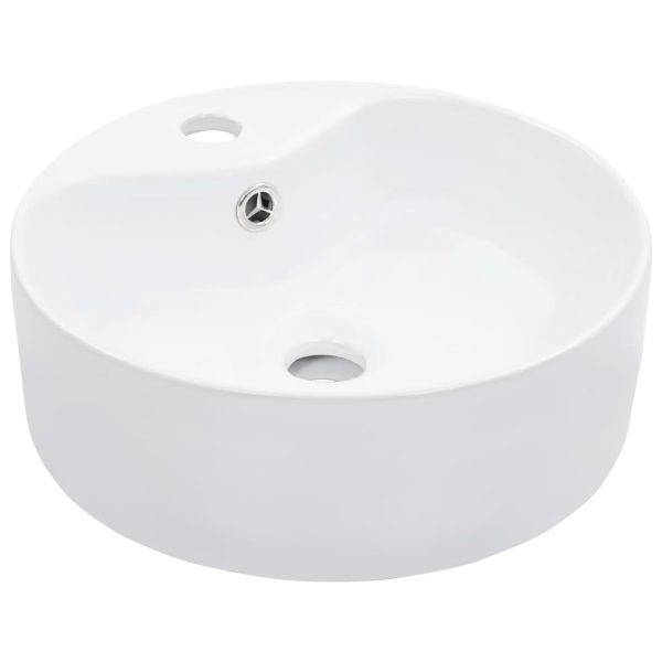 Wash Basin with Overflow 36×13 cm Ceramic White