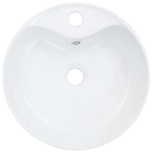 Wash Basin with Overflow 36×13 cm Ceramic White