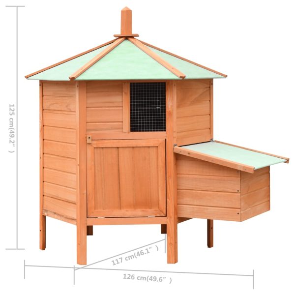 Chicken Cage Solid Pine & Fir Wood 126x117x125 cm