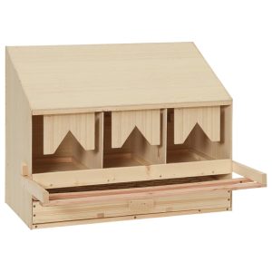 Chicken Laying Nest 2 Compartments Solid Pine Wood – 72x33x54 cm