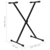 Keyboard Stand and Stool Set Black