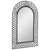 Garden Wall Mirror Arched Black – 50×80 cm