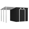 Garden Shed with Extended Roof Steel – 346x193x181 cm, Anthracite