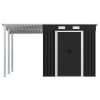 Garden Shed with Extended Roof Steel – 346x193x181 cm, Anthracite