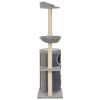 Cat Tree with Sisal Scratching Posts Grey 148 cm