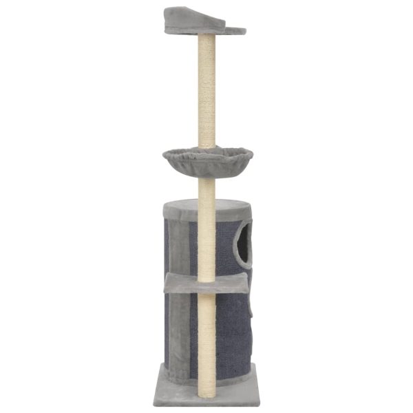 Cat Tree with Sisal Scratching Posts Grey 148 cm