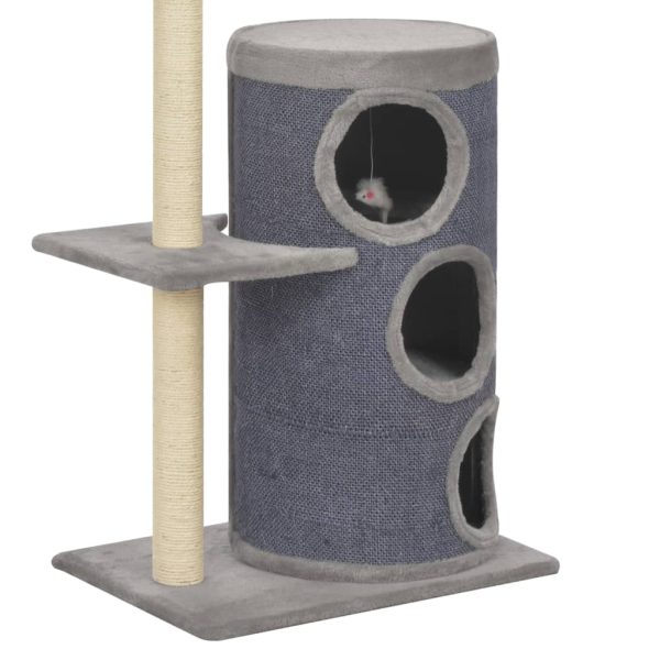 Cat Tree with Sisal Scratching Posts Grey 148 cm