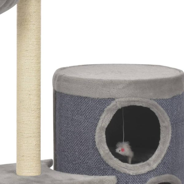 Cat Tree with Sisal Scratching Posts Grey 148 cm