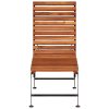 Sun Lounger with Steel Legs Solid Acacia Wood