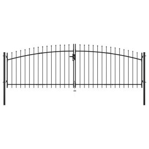 Double Door Fence Gate with Spear Top 400x150 cm