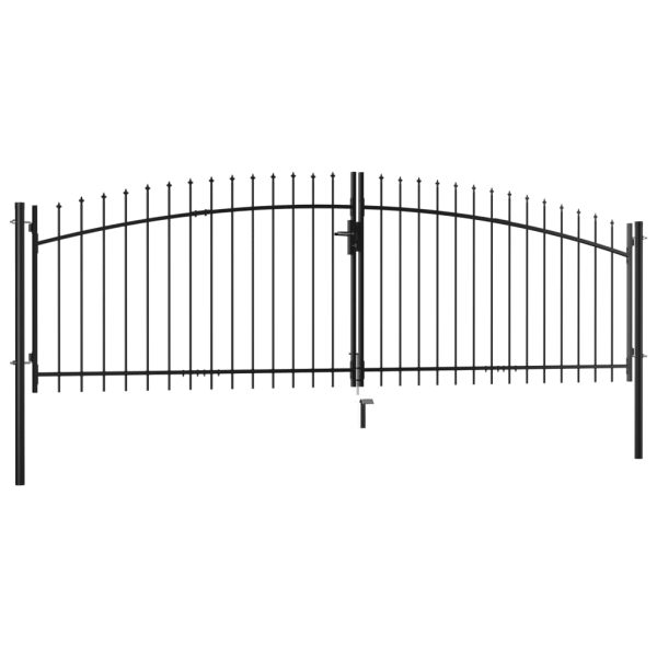 Double Door Fence Gate with Spear Top 400×150 cm