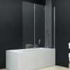 Folding Shower Enclosure 3 Panels ESG 130×138 cm