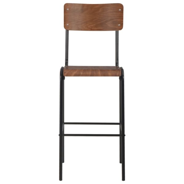 Bar Chairs Solid Plywood Steel – Brown, 2