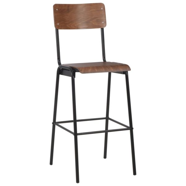 Bar Chairs Solid Plywood Steel – Brown, 2