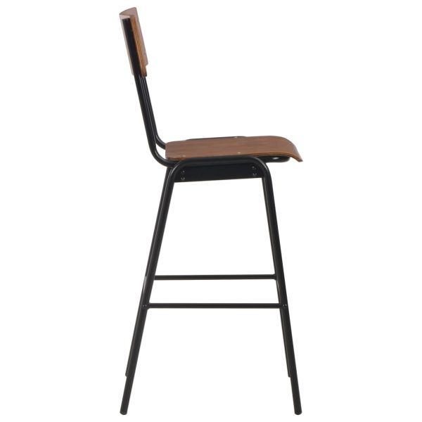 Bar Chairs Solid Plywood Steel – Brown, 2