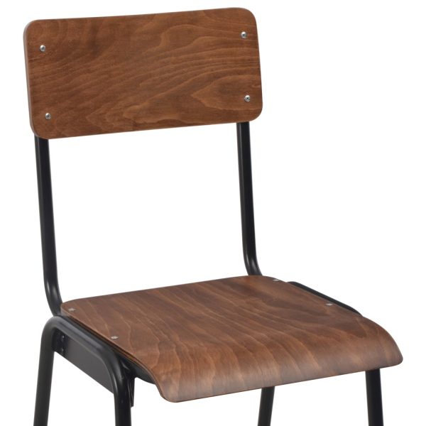 Bar Chairs Solid Plywood Steel – Brown, 2