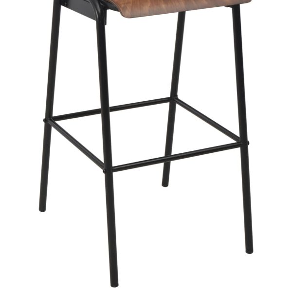 Bar Chairs Solid Plywood Steel – Brown, 2